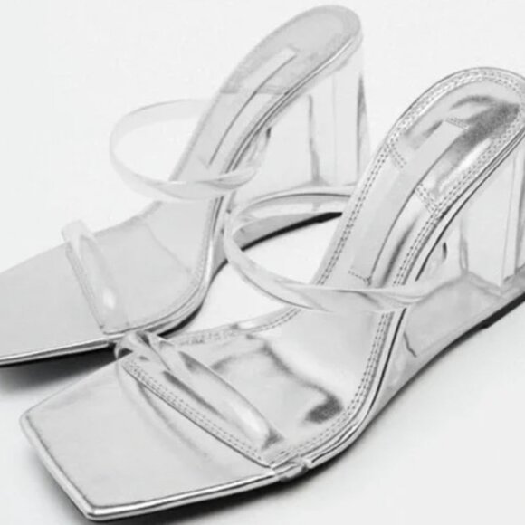 zara Metallic transparent wedge - Picture 3 of 3